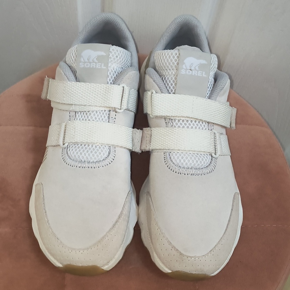 Sorel Kinetic Lite Strap Grey Suede Sneaker Size 8 - Picture 2 of 8